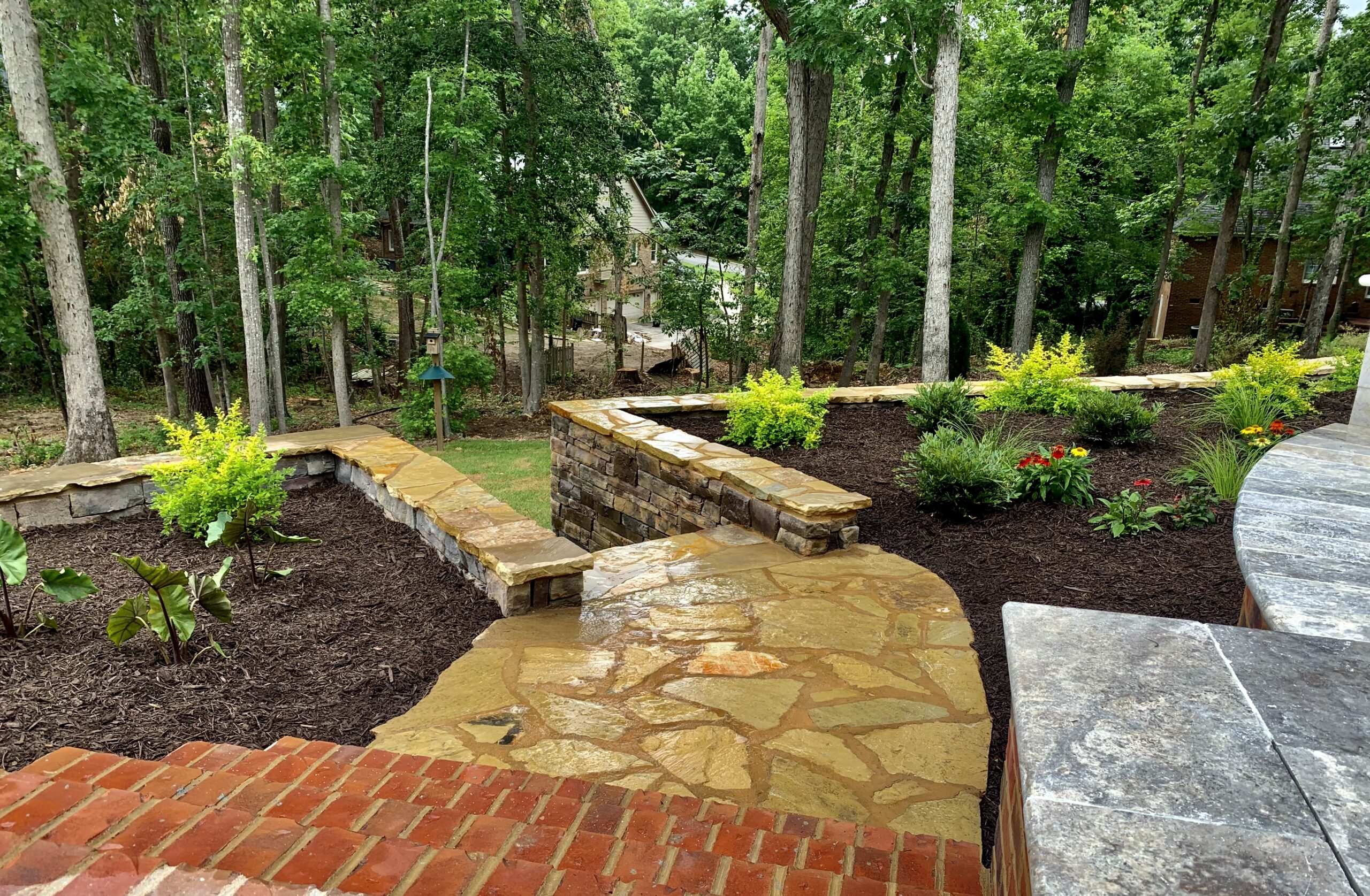 pavers and wall