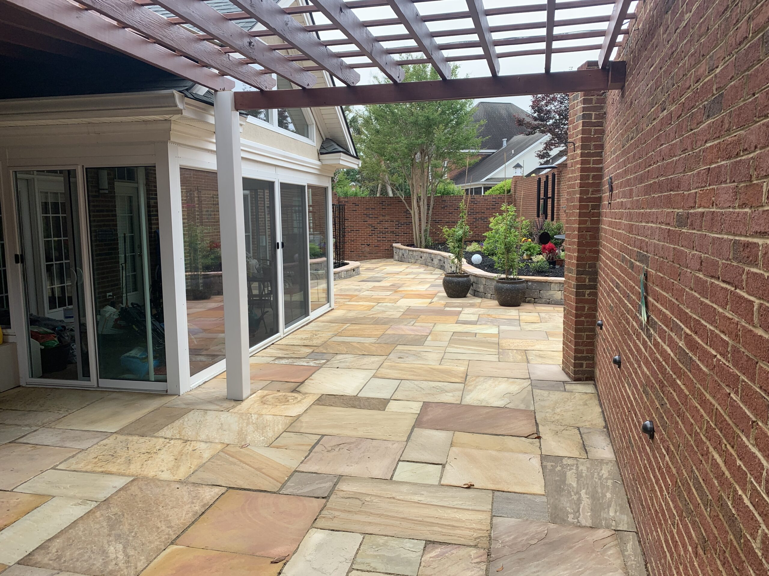pavers and wall